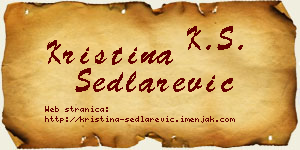 Kristina Sedlarević vizit kartica